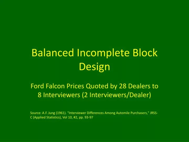 PPT Balanced Block Design PowerPoint Presentation, free