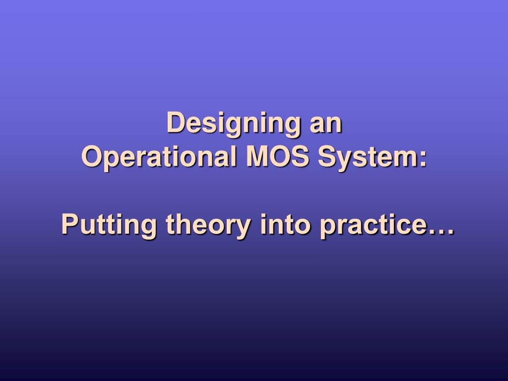 Mos Practices Example PPT - Model Output Statistics (MOS) - Objective Interpretation of NWP ...