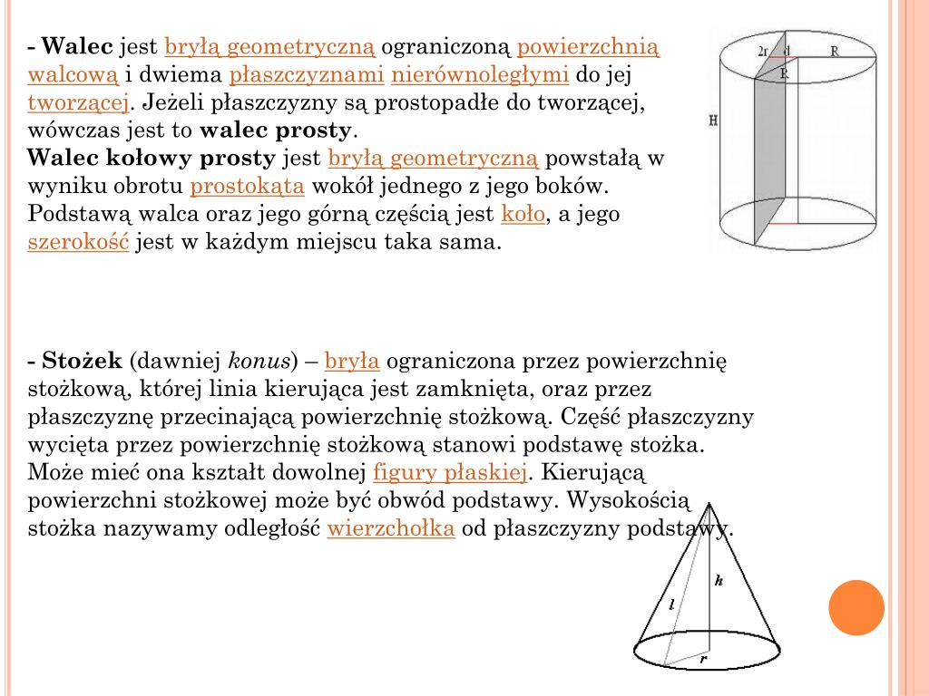 Bryły Obrotowe Zadania I Rozwiązania PPT - BRYŁY OBROTOWE PowerPoint Presentation, free download - ID:4718220