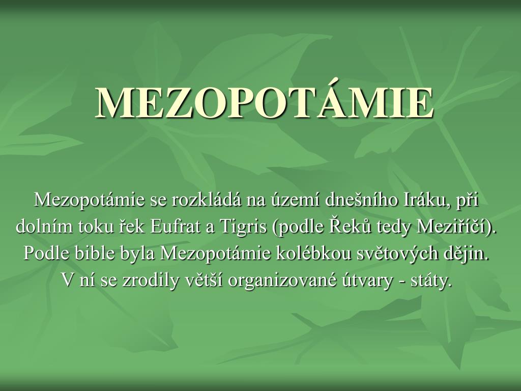 PPT - MEZOPOTÁMIE PowerPoint Presentation, free download - ID:4718456