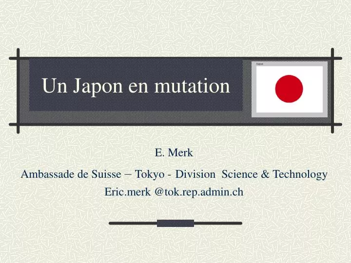 un japon en mutation n.