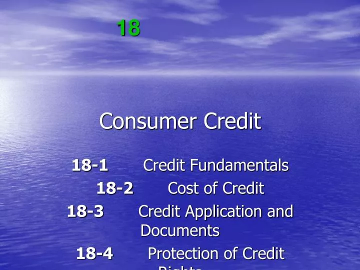 consumer credit n.