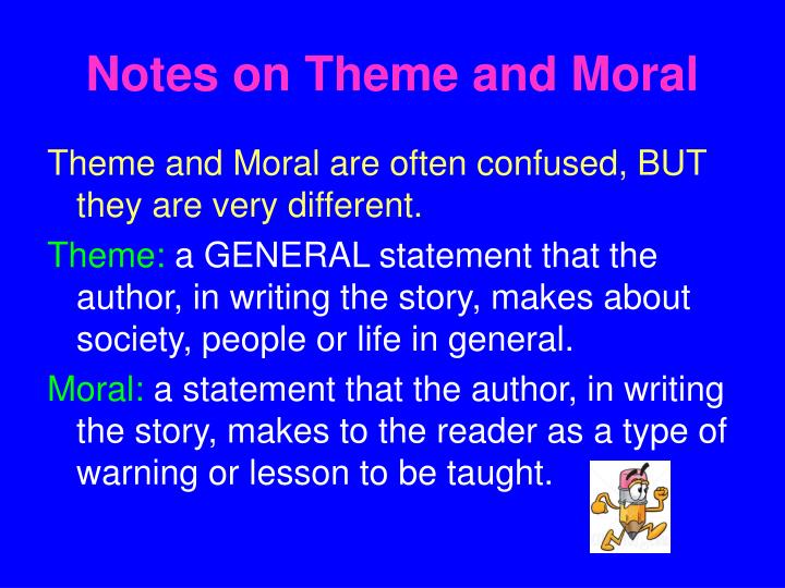 what is the difference between theme and moral