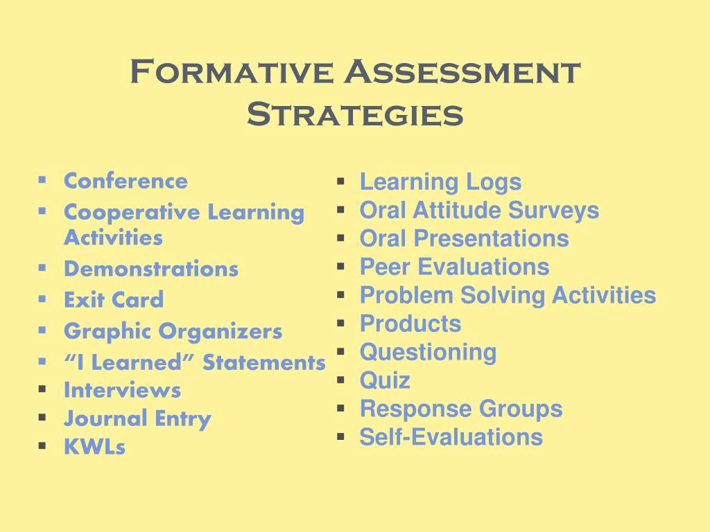 is a presentation a formative assessment