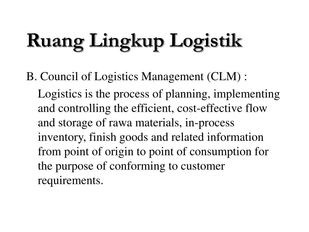 PPT - MANAJEMEN LOGISTIK PowerPoint Presentation, Free Download - ID ...