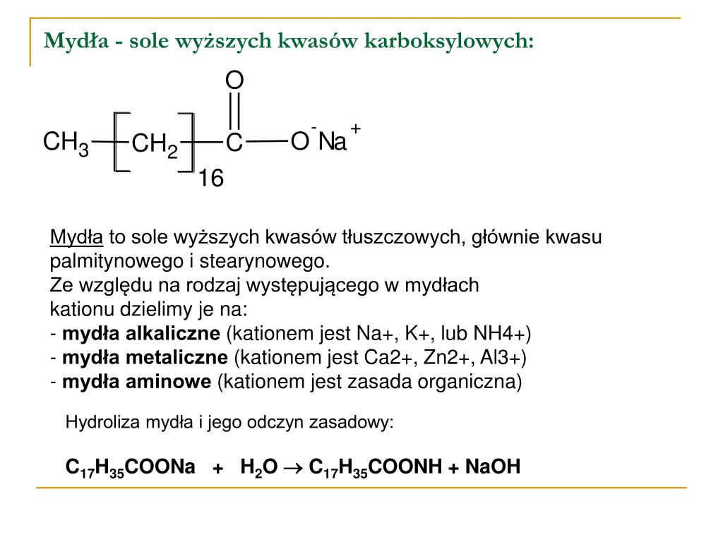 Mydła To Sole Wyższych Kwasów Karboksylowych PPT - Kwasy karboksylowe PowerPoint Presentation, free download - ID