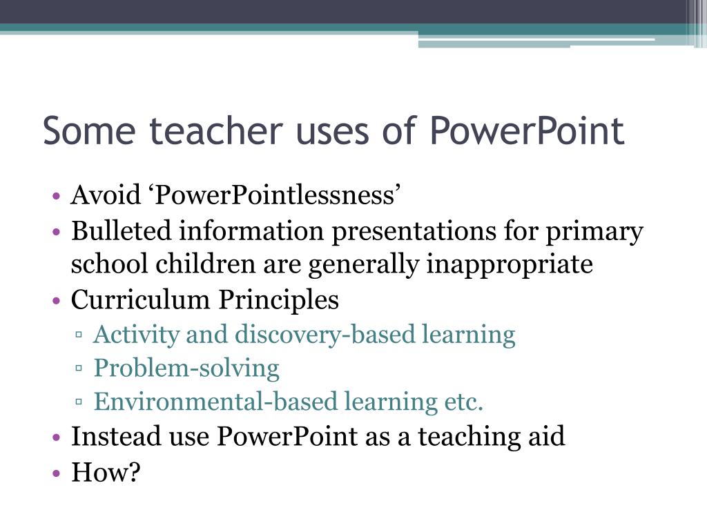 uses of powerpoint in education