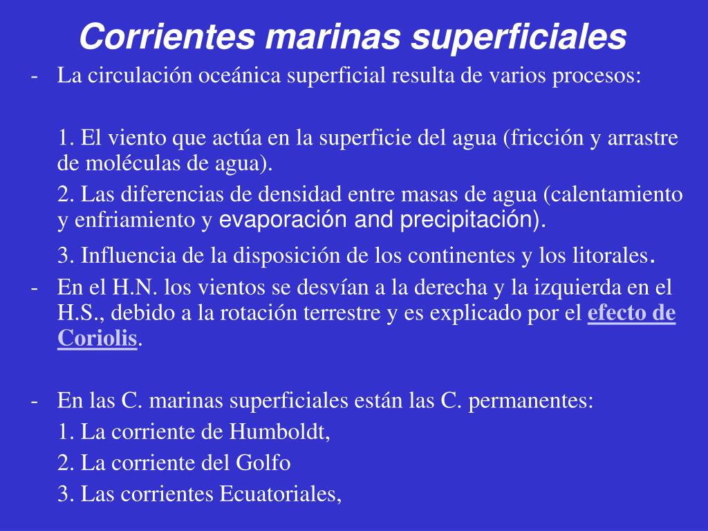 PPT - Clase 10: Corrientes marinas PowerPoint Presentation, free download -  ID:4721398