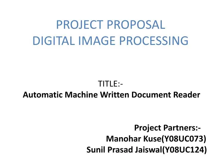 research proposal on digital image processing