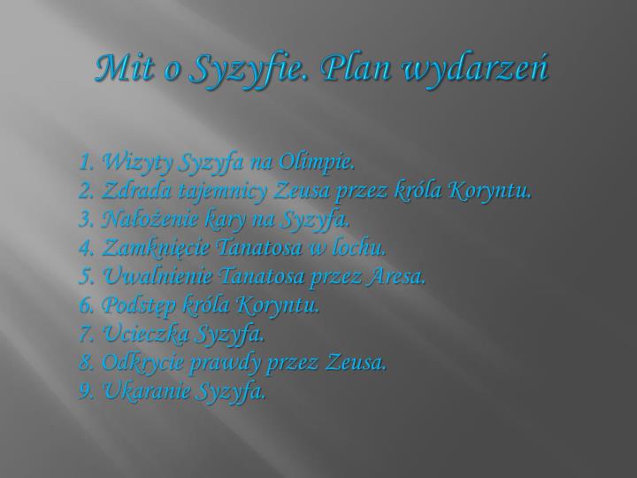 Mit O Heraklesie Plan Wydarzeń PPT - Śladami postaci mitologicznych w literaturze i sztuce - Syzyf