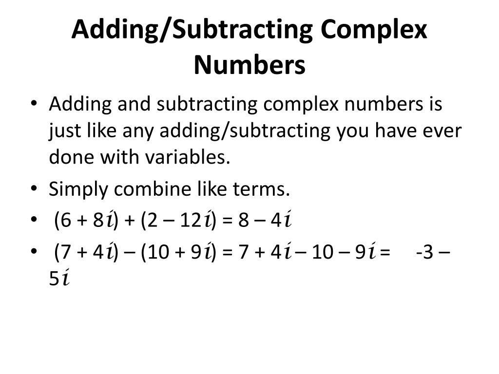 PPT Operations With Complex Numbers PowerPoint Presentation Free