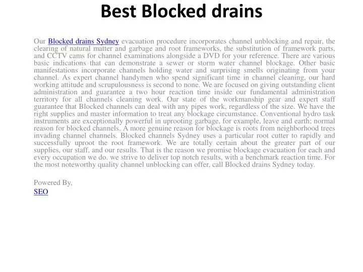 best blocked drains n.
