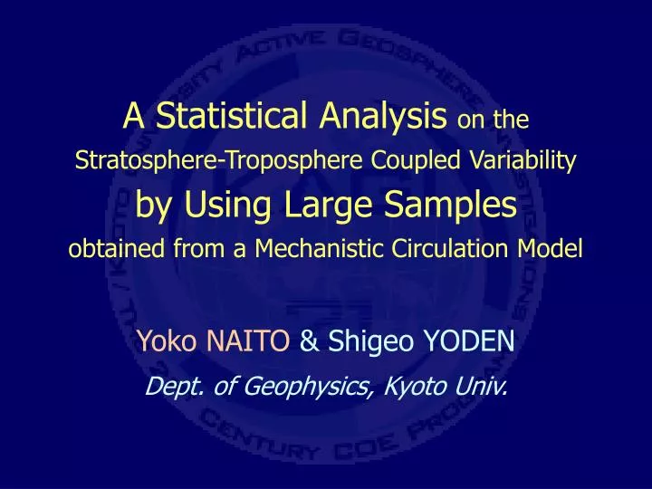 yoko naito shigeo yoden dept of geophysics kyoto univ n.