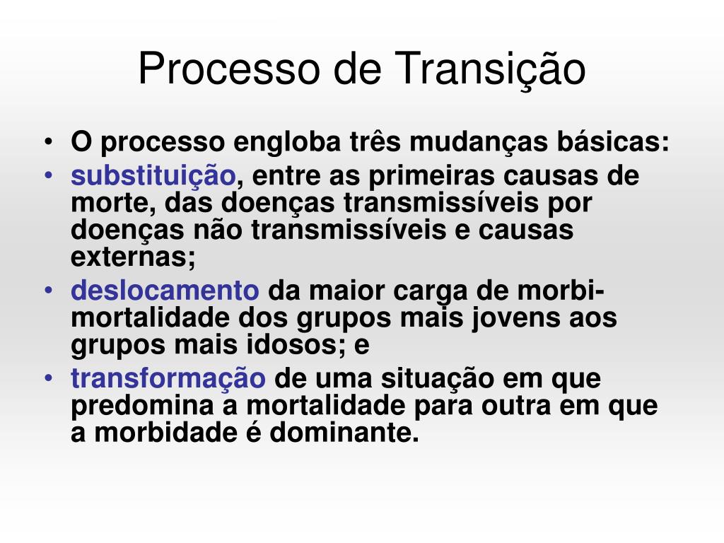 PPT - TRANSIÇÃO DEMOGRÁFICA E EPIDEMIOLÓGICA PowerPoint Presentation ...