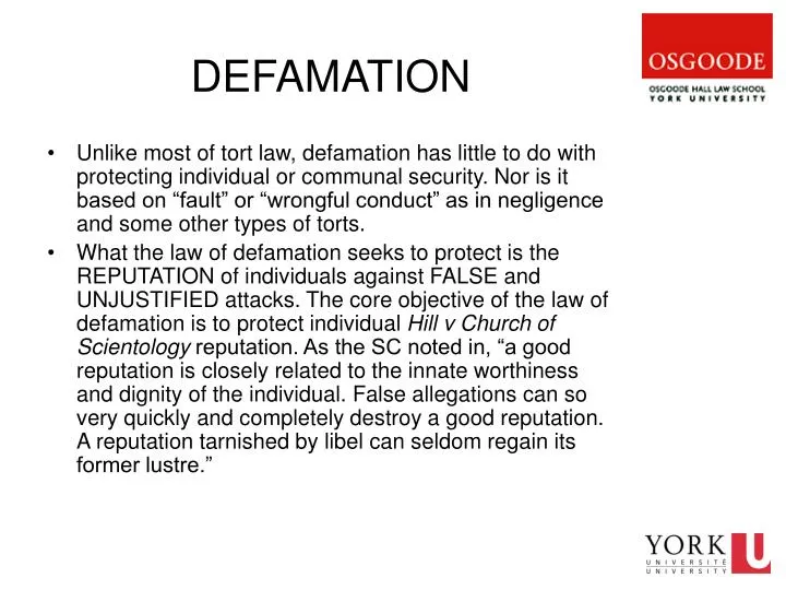 defamation notes defamation notes
