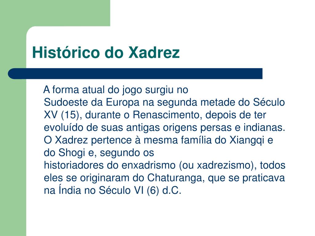 História do Xadrez 