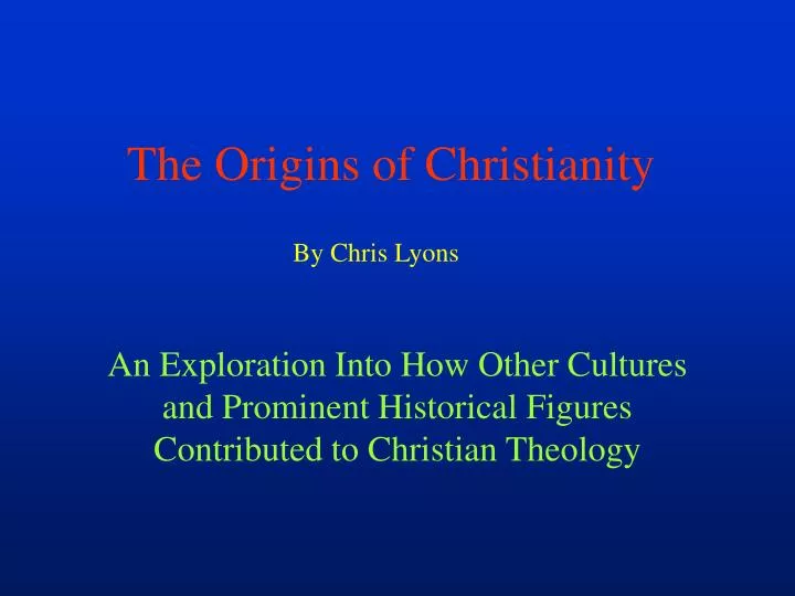the origins of christianity n.