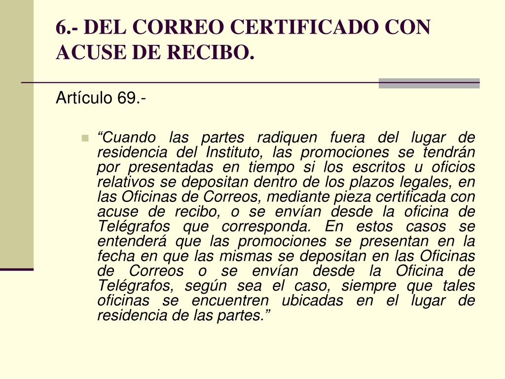 Correo Certificado Con Acuse De Recibo Mide