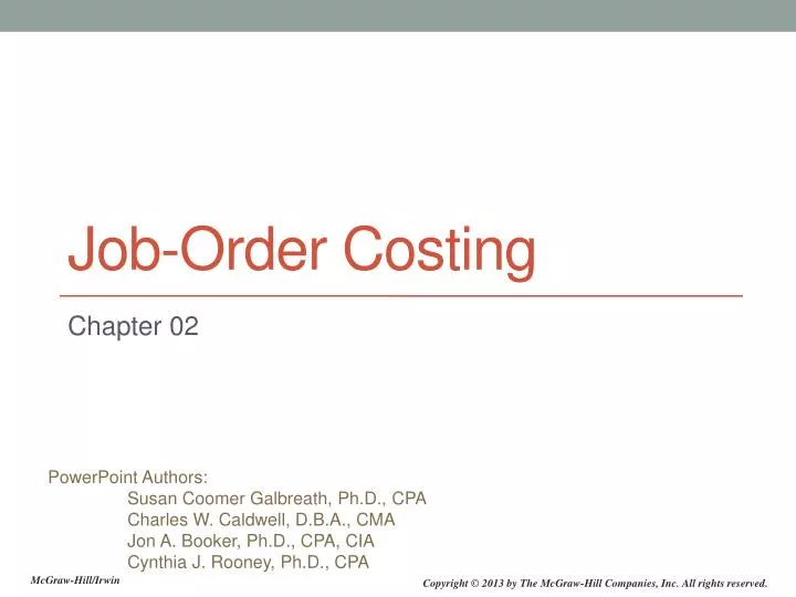 job order costing n.