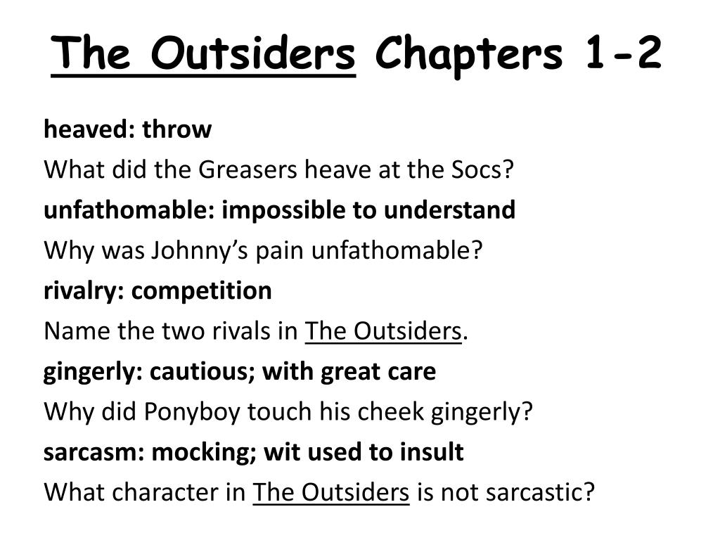 the outsiders chapter assignments
