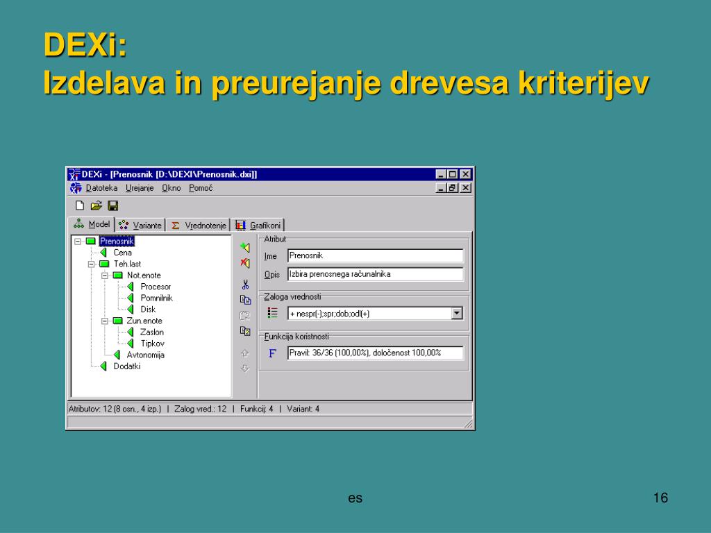 PPT - DEX: Lupina ekspertnega sistema za večparametrsko odločanje  PowerPoint Presentation - ID:4730101