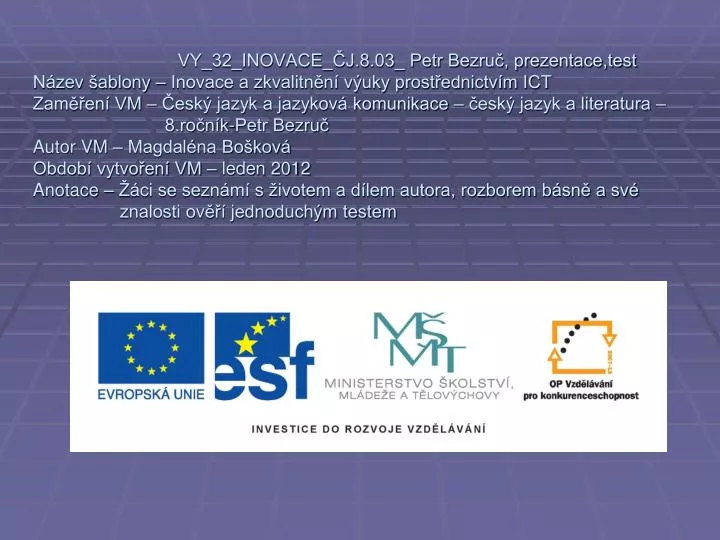 PPT - Petr Bezruč - život PowerPoint Presentation, free download -  ID:4730307