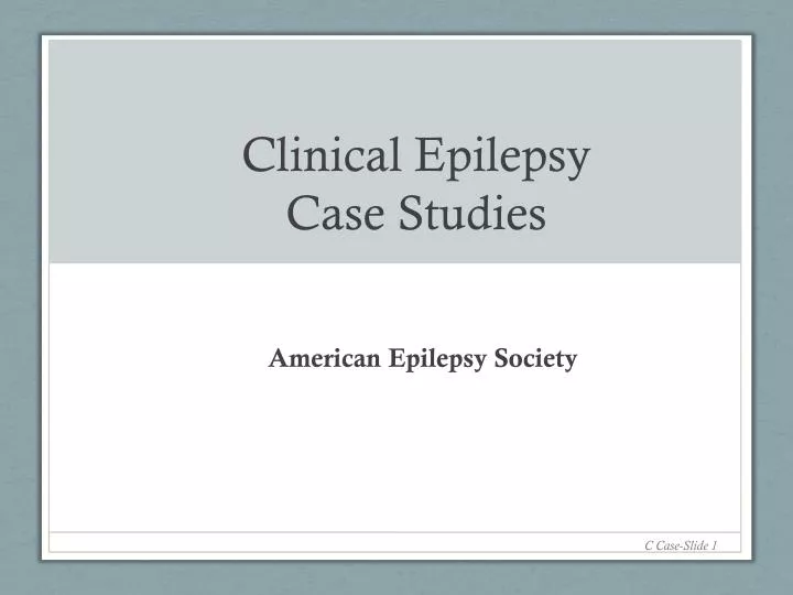 clinical epilepsy case studies n.