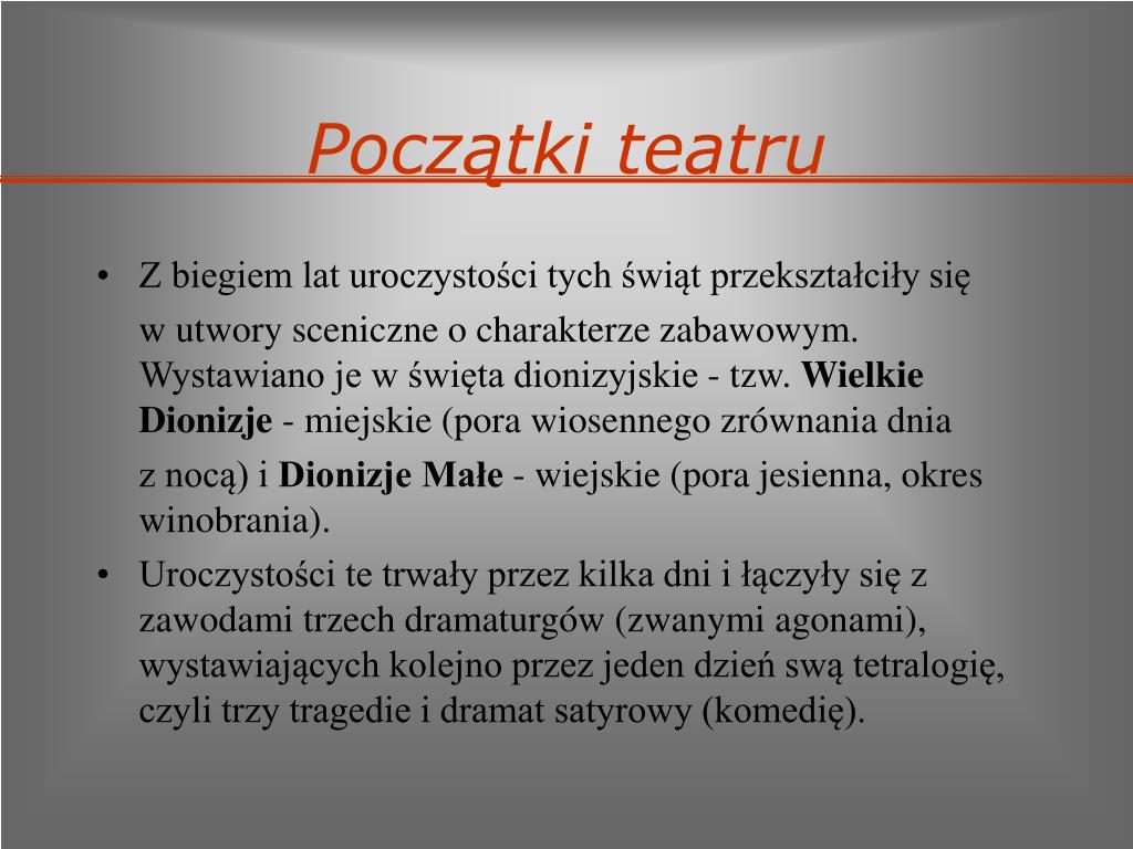 Sprawdzian Z Teatru I Dramatu PPT - Dramat i teatr antyczny PowerPoint Presentation, free download