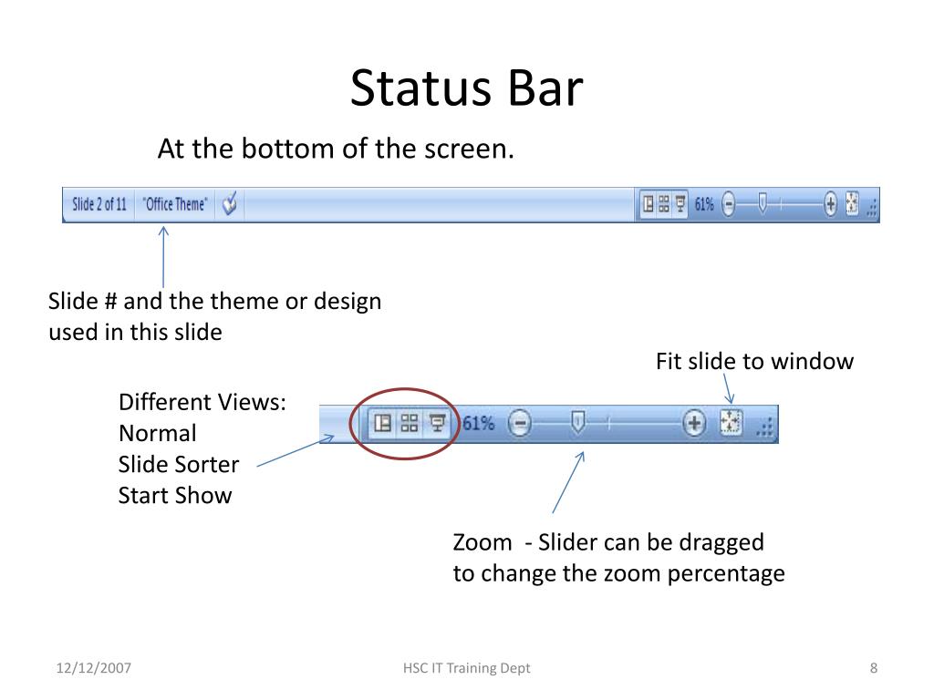 pengertian status bar microsoft word 2007