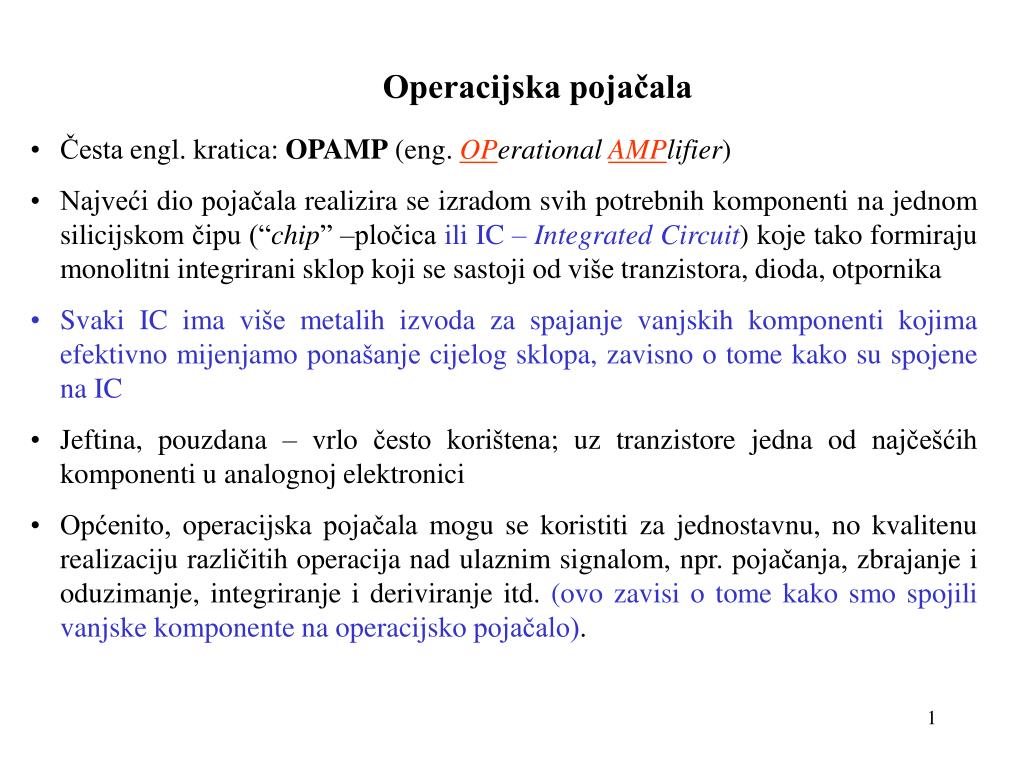 PPT - Operacijska pojačala PowerPoint Presentation, free download -  ID:4731971