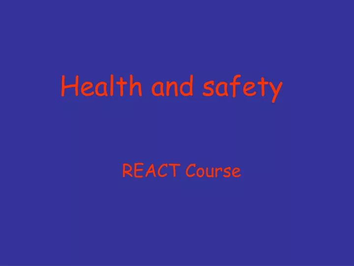 powerpoint presentation on health and safety