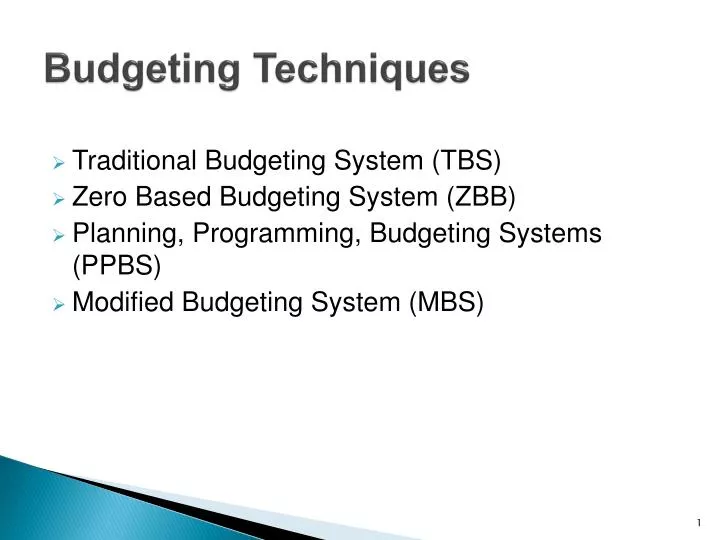 traditional budgeting system