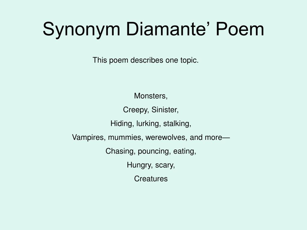 Diamante Poem For Kids