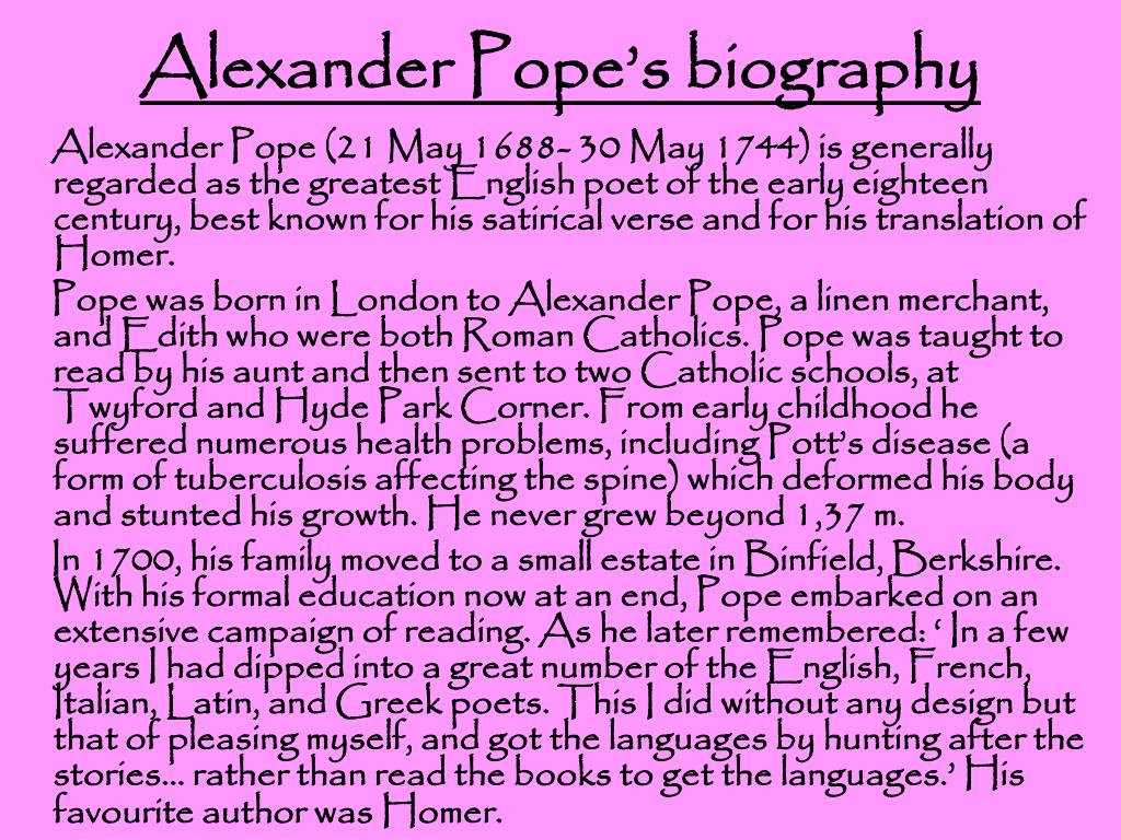 PPT - Alexander Pope PowerPoint Presentation, free download - ID:4735730