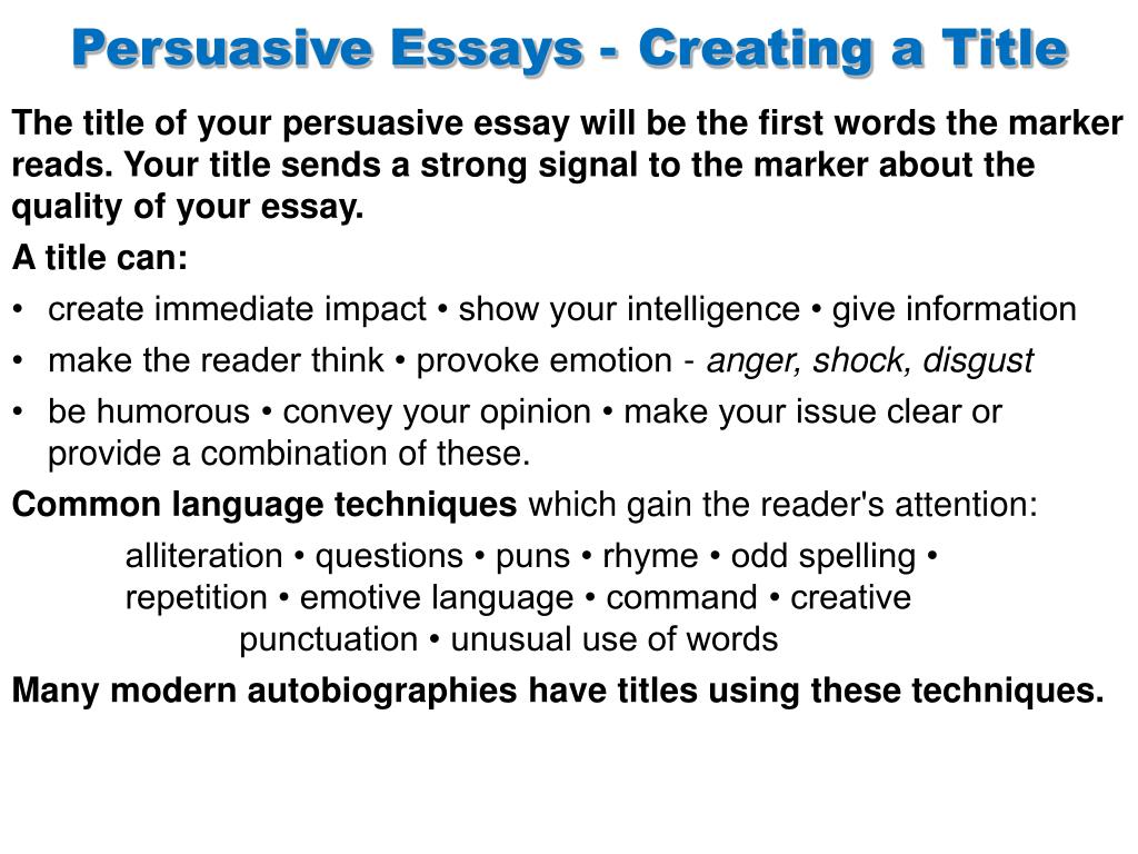 how to title your essay