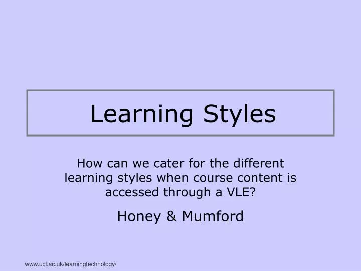 learning styles n.