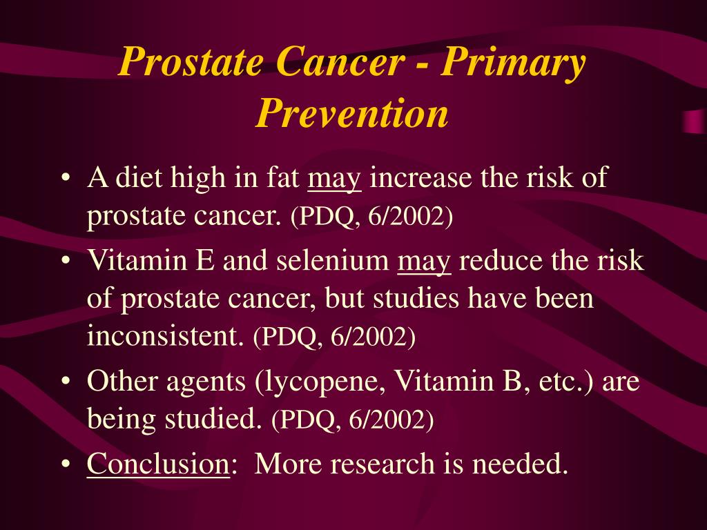 prostate cancer primary prevention.