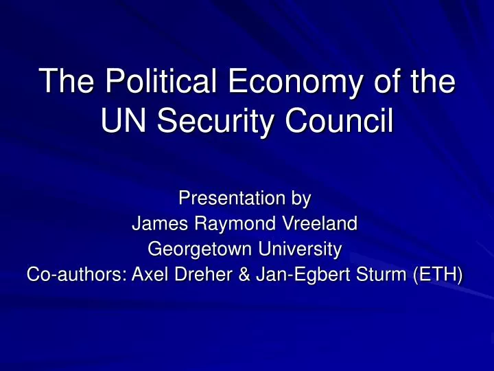 the political economy of the un security council n.