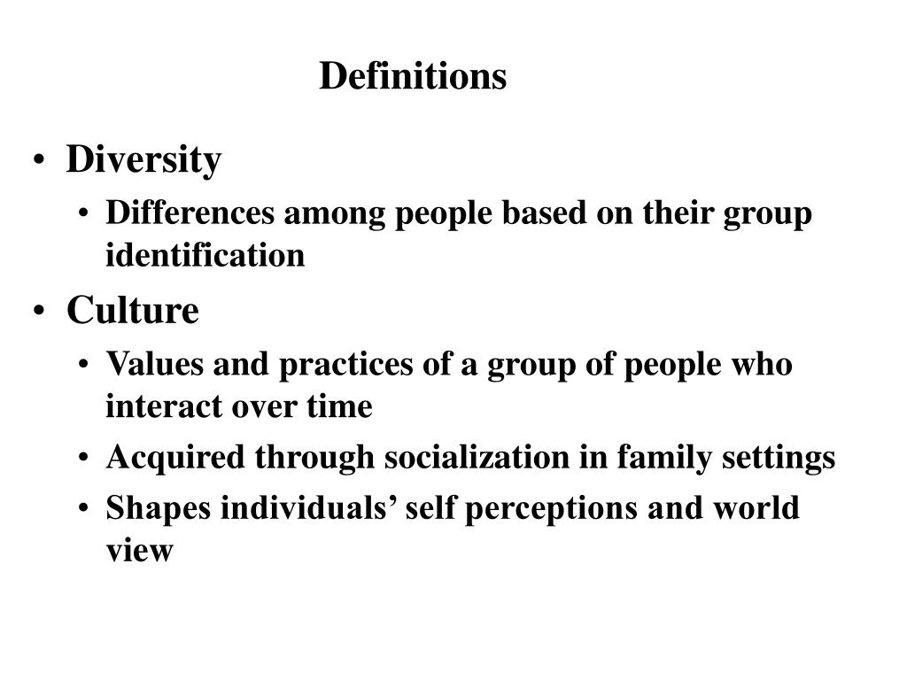 PPT - Approaches to Diversity Definitions of Managing & Valuing ...