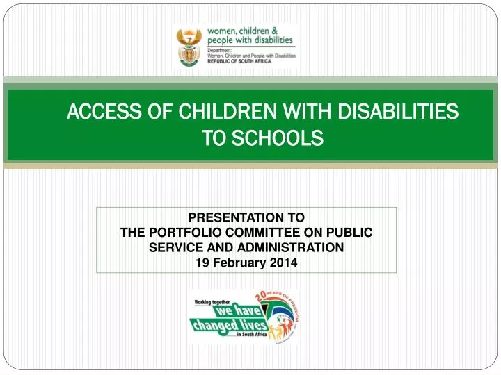 access of children with disabilities to schools n.