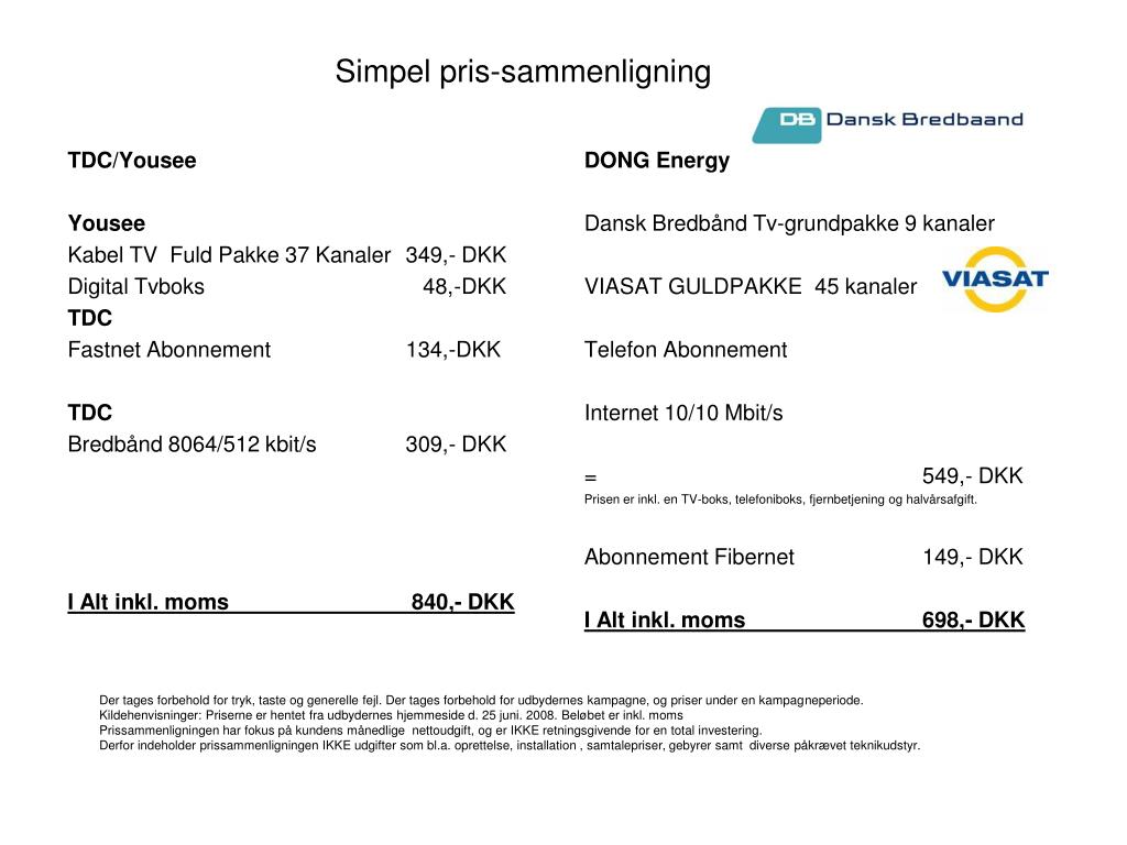 PPT - Simpel pris-sammenligning PowerPoint Presentation, free ...