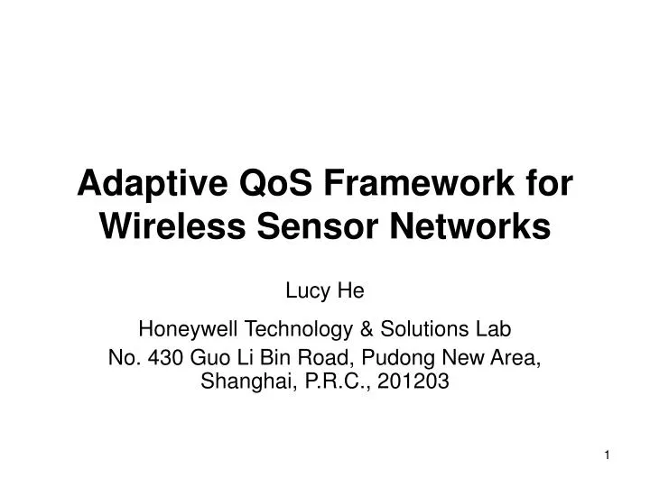 Ppt Adaptive Qos Framework For Wireless Sensor Networks Powerpoint Presentation Id