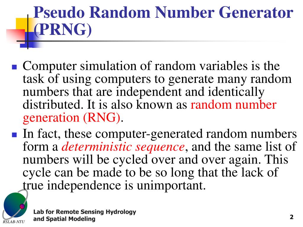 pseudo random number generator algorithm