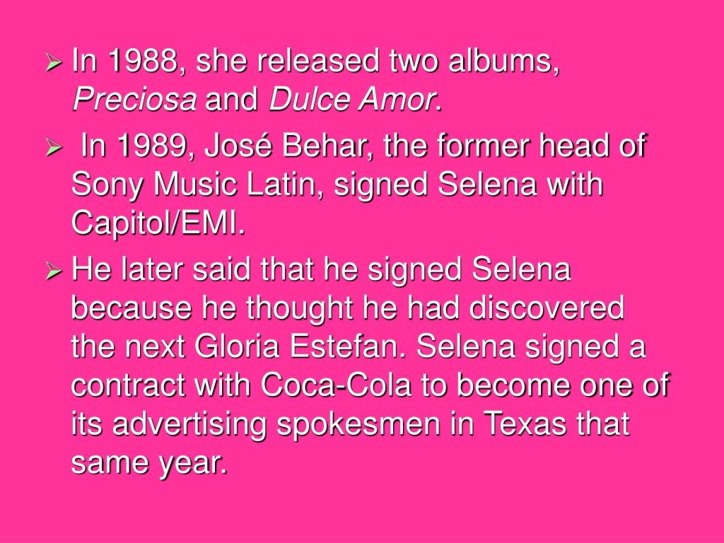 Preciosa, Selena Wiki