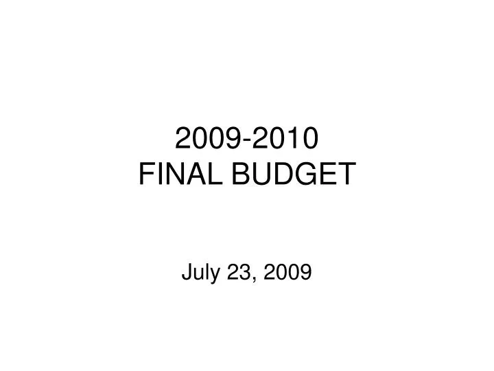 2009 2010 final budget n.