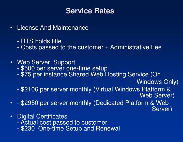 Ppt Dts Web Hosting Rates And Services Powerpoint