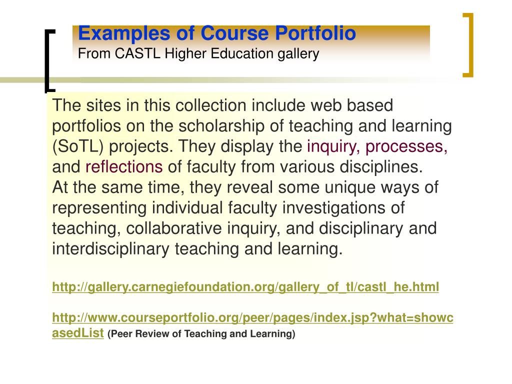 coursework portfolio example