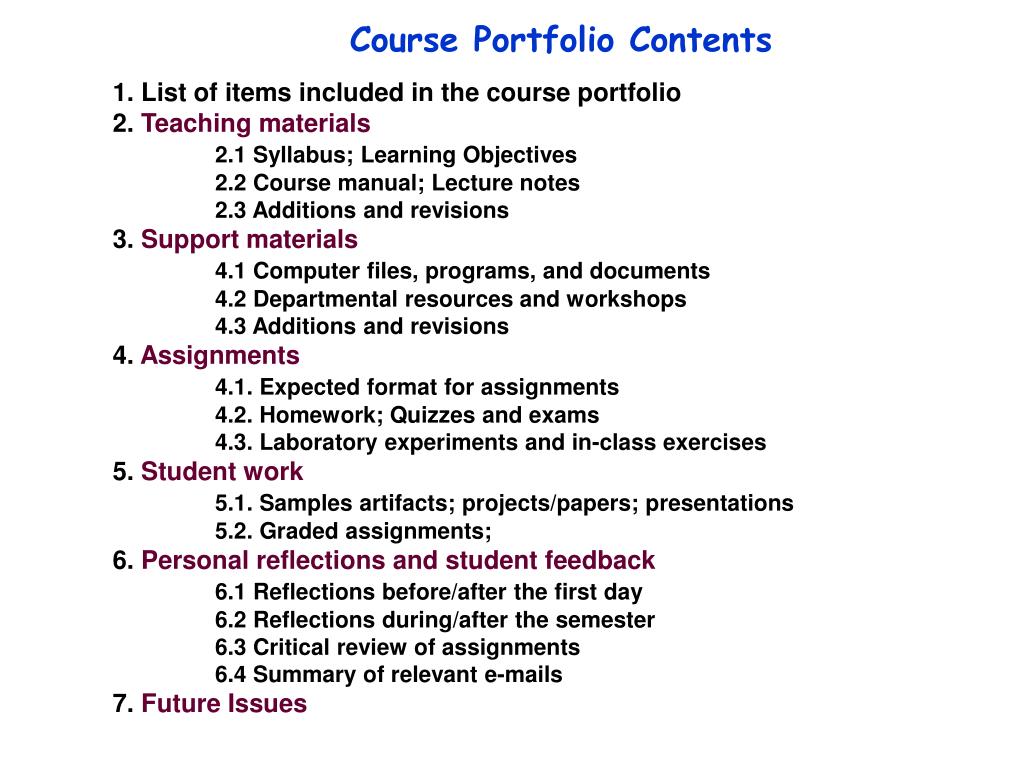 coursework portfolio example