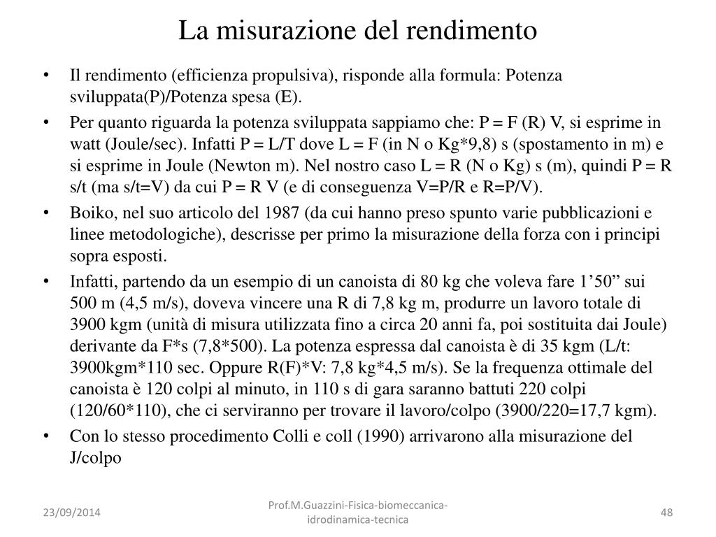 Ppt Fisica Biomeccanica Idrodinamica Tecnica Della Canoa