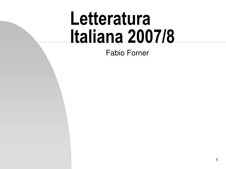 letteratura italiana 2007 8 n.
